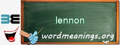 WordMeaning blackboard for lennon